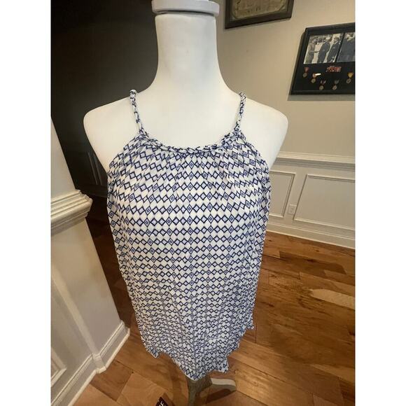 GAP NWT HALTER TOP BLUE GEOMETRIC DESIGN LIGHTWEIGHT WOMENS SIZE LARGE - Picture 8 of 9